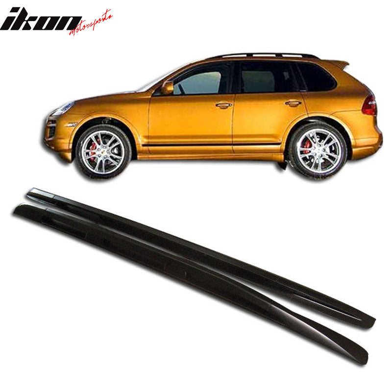 Roof Rack Compatible With 2003 2010 Porsche Cayenne Rail Mount Aluminum Roof Rack Cross Bar 2PC Pair by IKON MOTORSPORTS 2004 2005 2006 2007 2008 2009 Ikon Motorsports