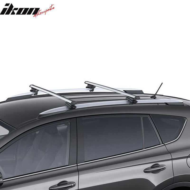 Fits 13-18 Toyota RAV4 Aluminum Silver Roof Rack Side Rails Bar OE Style 2PC