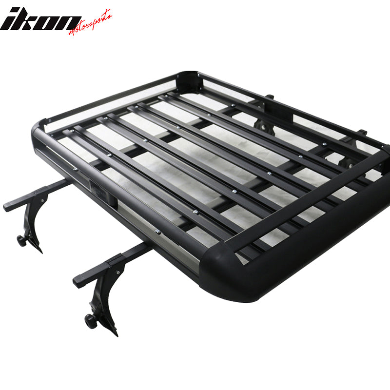 Universal Black Roof Rack Luggage Carrier W/ Cross Bar Aluminum