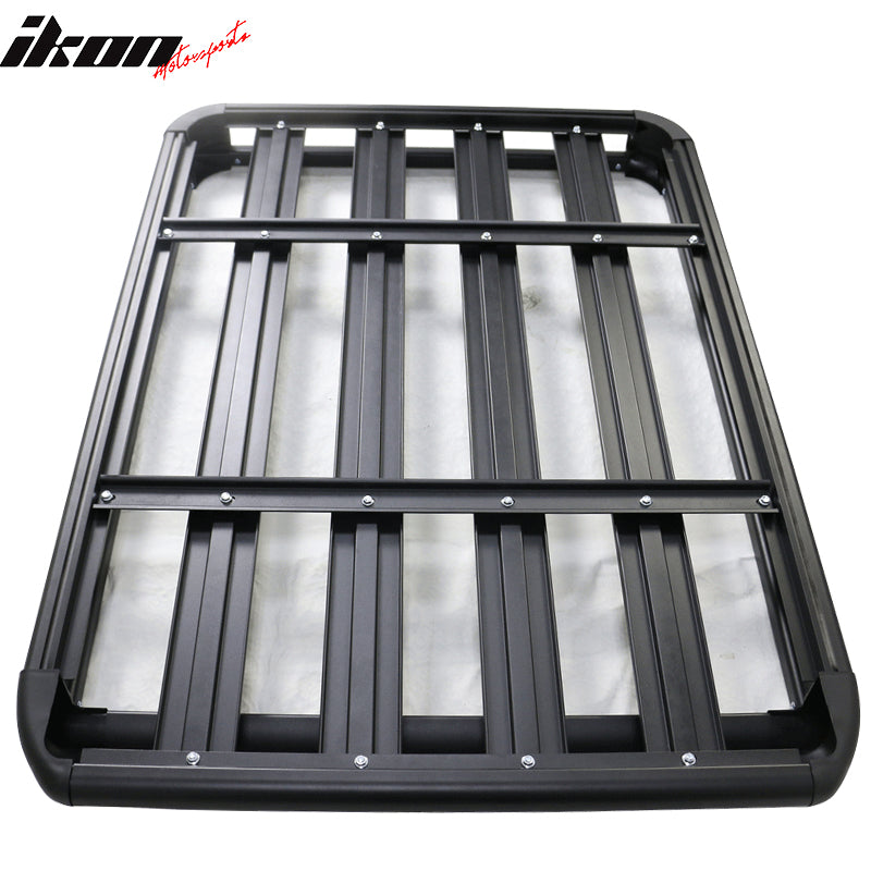 50x35x5 Inch Roof Top Cargo Luggage Carrier With Cross Bar Aluminum Black