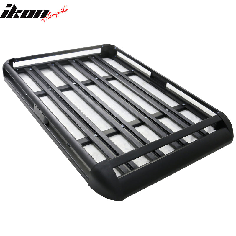 50x35x5 Inch Roof Top Cargo Luggage Carrier With Cross Bar Aluminum Black