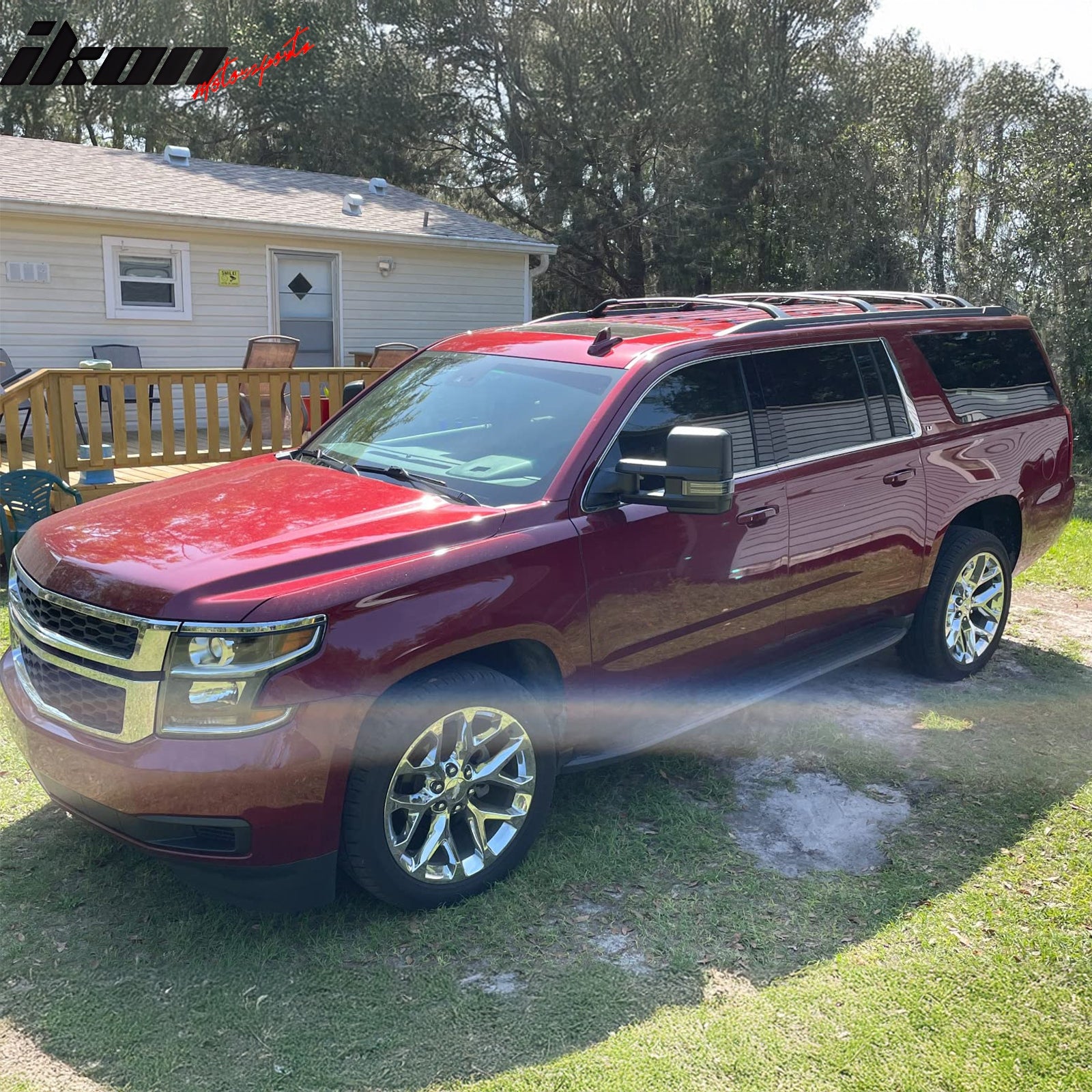 Fits 15-20 Chevy Tahoe Suburban Escalade GMC Yukon Black Roof Rack Cross Bars