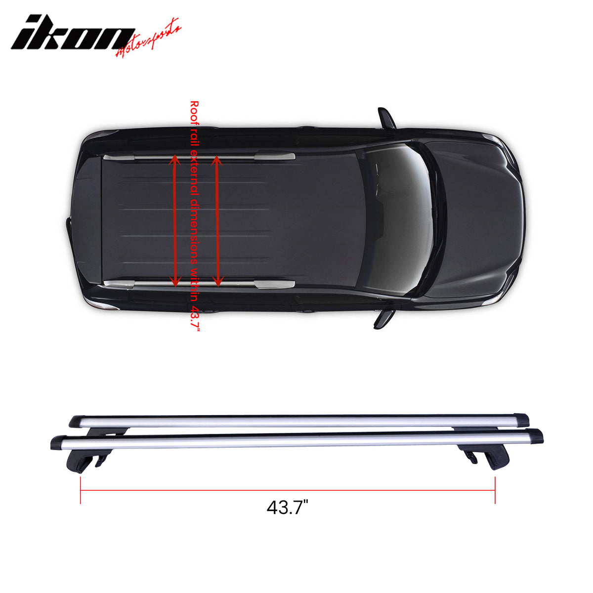 48" Universal Car Pick Up Roof Rack Top Aluminum Cargo Carrier Cross Bars Clamps