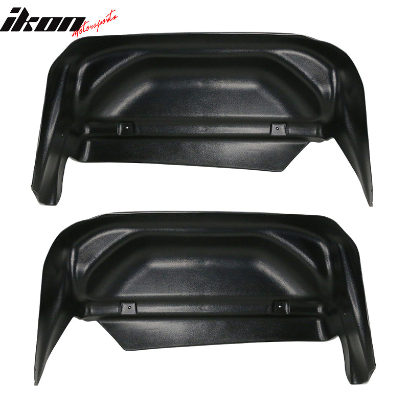 IKON MOTORSPORTS Rear Wheel Well Guards Liners Compatible With 2014-2019 Chevy Silverado 1500 2500HD 3500HD, Unpainted PP