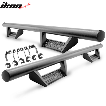 IKON MOTORSPORTS, Side Step Bars Compatible With 2015-2022 Ford F-150 SuperCrew Cab, Running Boards Nerf Bars Left Right Side Kit