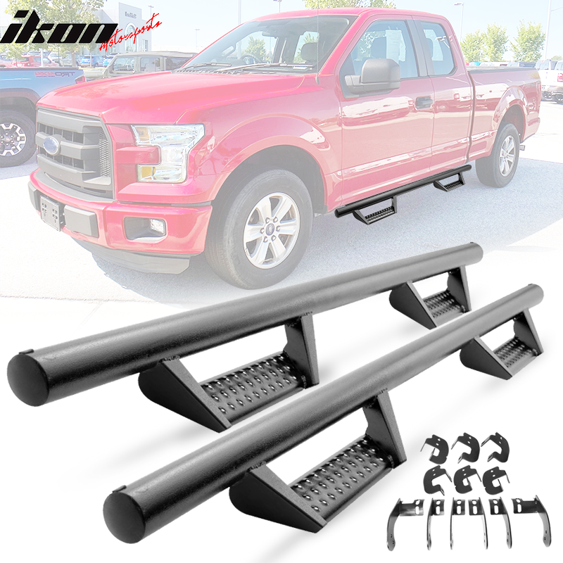 2015-2022 Ford F-150 Super Cab BCK Style Black Running Board Side Step