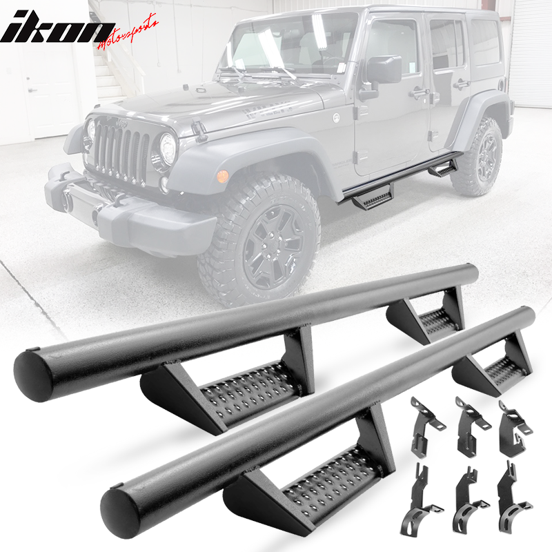 2007-2018 Jeep Wrangler BCK Style 2PCS Running Boards Side Step Bars