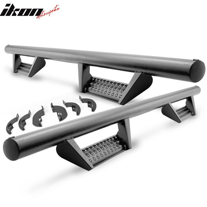 IKON MOTORSPORTS, Side Step Bars Compatible With 2007-2021 Toyota Tundra Crew Cab & Double Cab, Running Boards Nerf Bars Left Right Side Kit