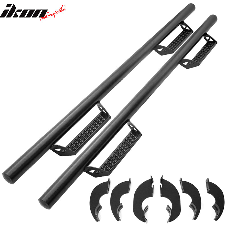 IKON MOTORSPORTS, Side Step Bars Compatible With 2007-2021 Toyota Tundra Crew Cab & Double Cab, Running Boards Nerf Bars Left Right Side Kit