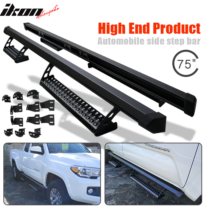 2005-2022 Toyota Tacoma Access Cab OE Style Black Running Boards Steel