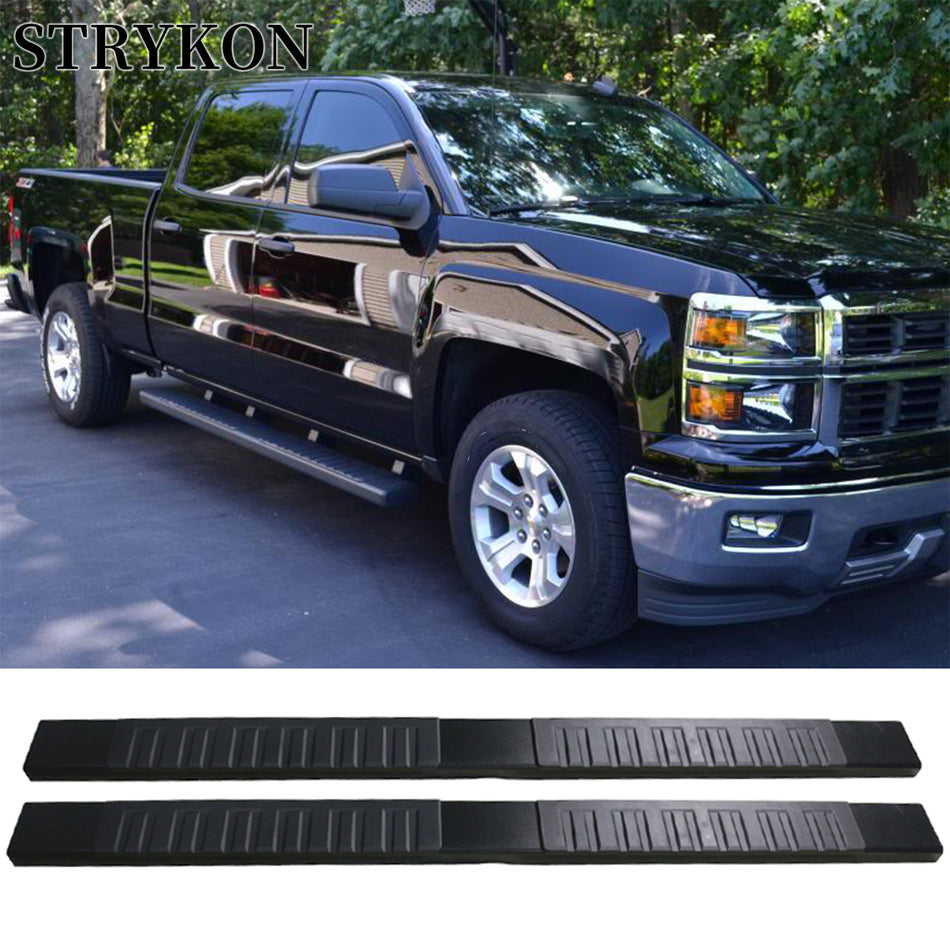 STRYKON 6" Side Step Bar Running Board For 2004-2013 Silverado Crew