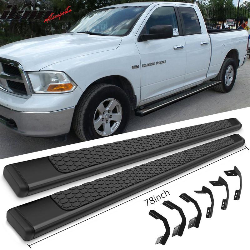 Fits 09-23 Dodge Ram Quad Cab 78in Ram Step Bars Running Boards Black