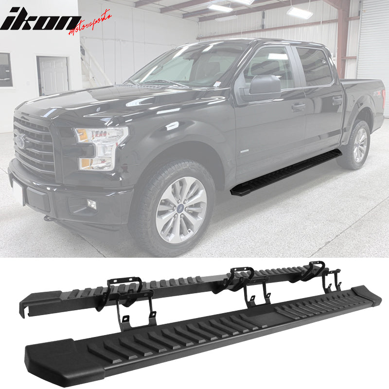 Fits 15-23 F150 SuperCrew Cab 88" V Style Running Boards Side Step Bar Silver