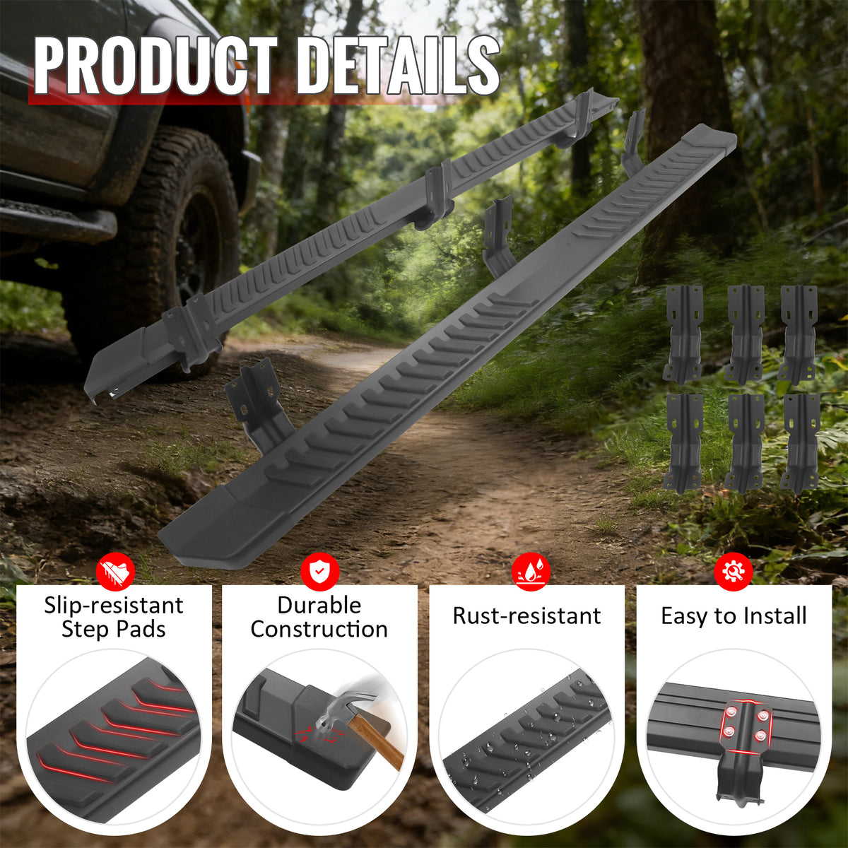 Fits 99-16 Ford F-250 F-350 Super Duty SuperCrew Cab 6" OE Style Running Boards