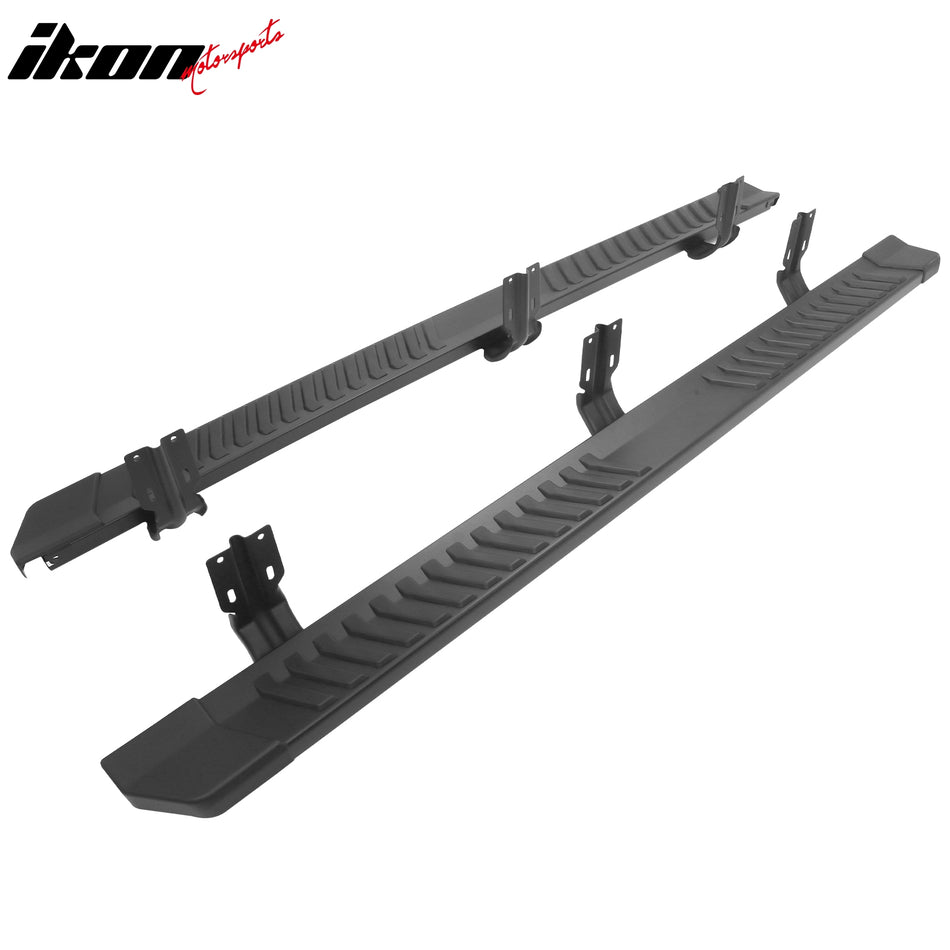 1999-2016 Ford F-250 F-350 F-450 Super Duty SuperCrew Cab 6" Rectangular Running Boards Side Step Nerf Bars OE Style PP Step Pad Aluminum Black