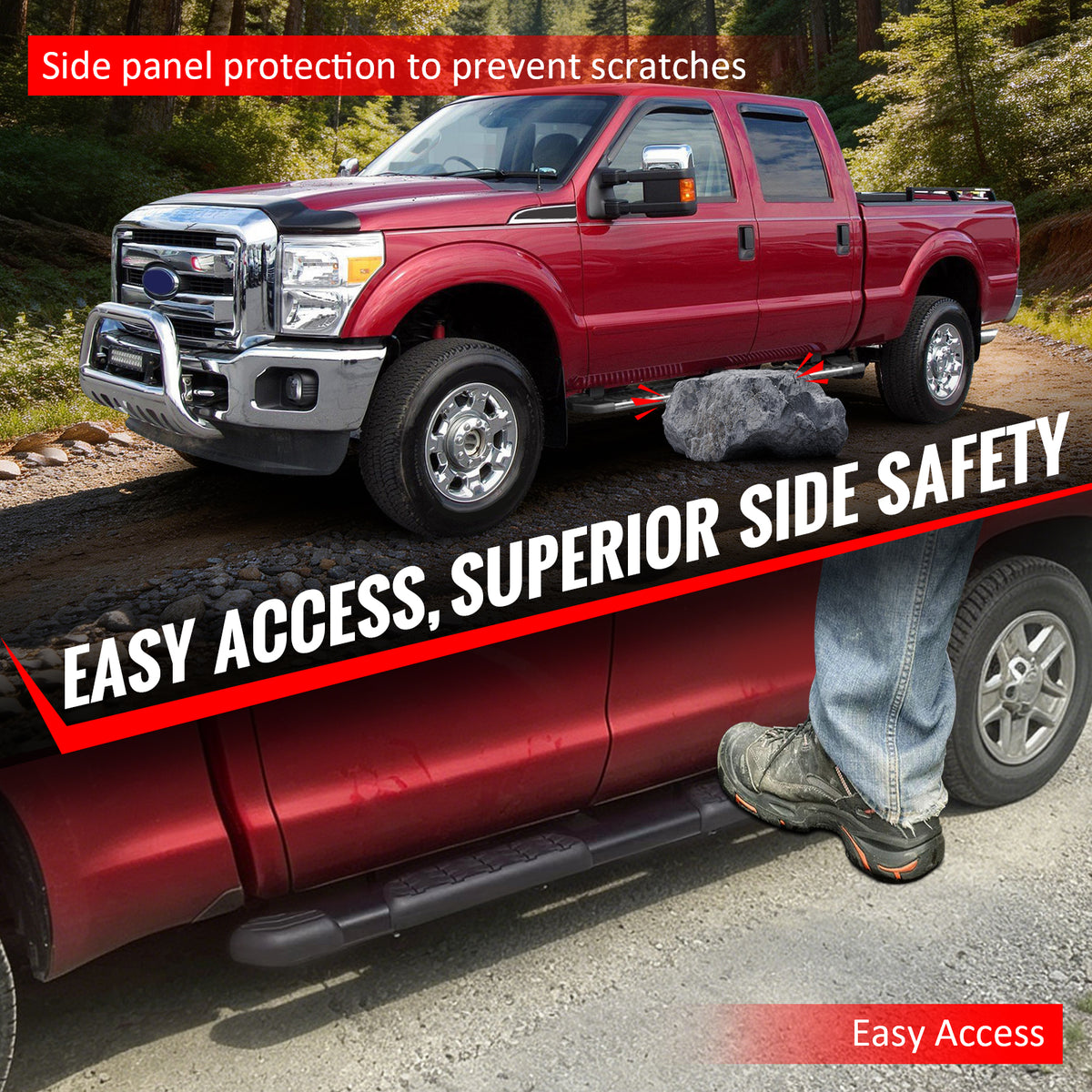 Fits 07-21 Toyota Tundra Double Cab 5" OE Style Running Boards Side Step Bars