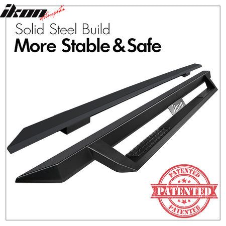 Fits 09-14 Ford F150 Crew Cab IKON V1 Style Running Boards Side Step Bar Black