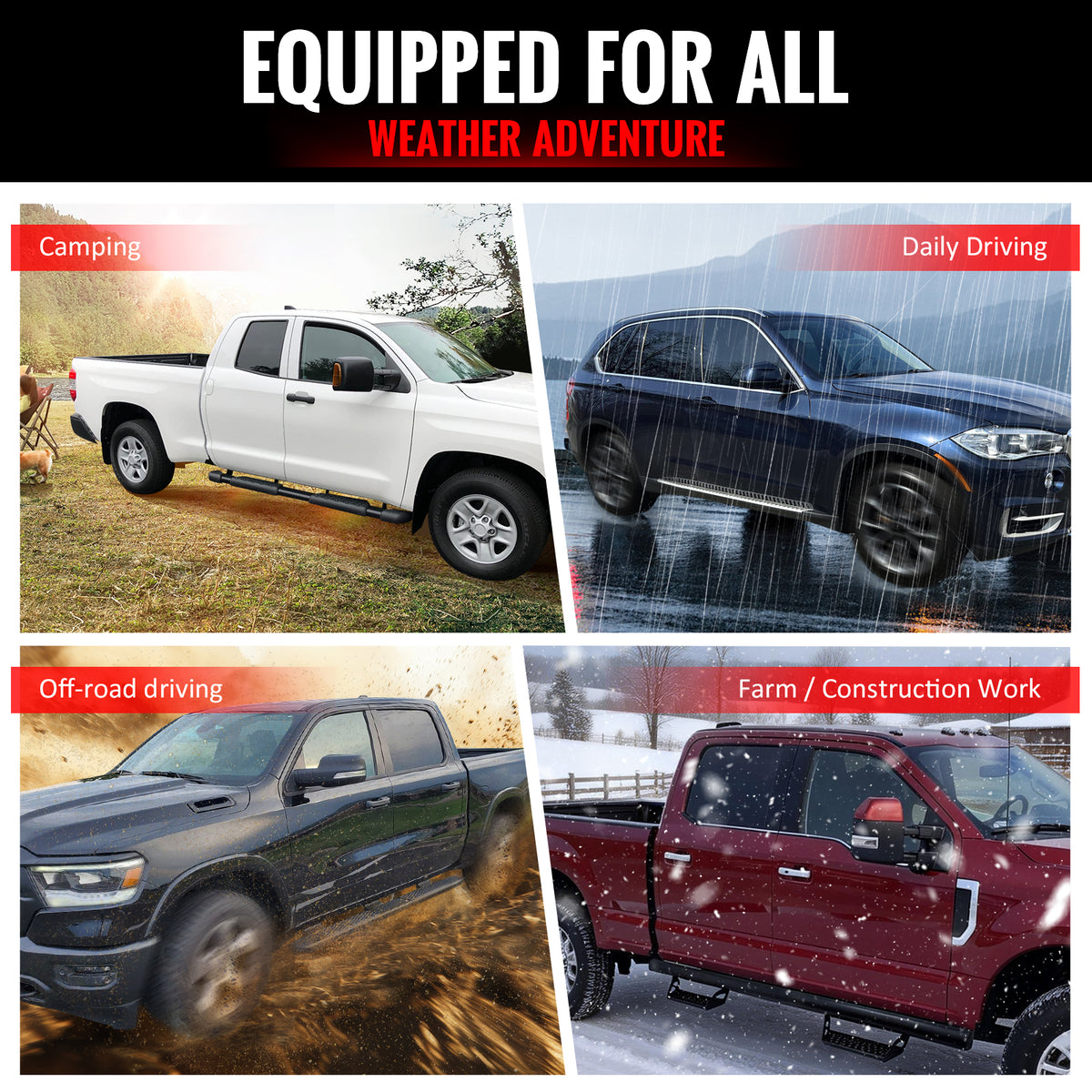 Fits 15-22 Chevrolet Colorado & GMC Canyon Crew Cab 6" OE Style Running Boards