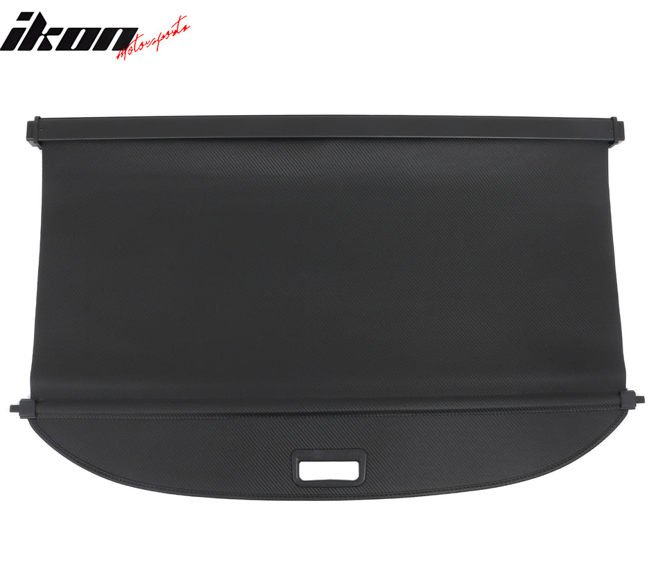 IKON MOTORSPORTS, Rear Cargo Cover Compatible With 2021-2024 Buick Envision, Retractable Rear Trunk Security Cargo Cover Luggage Shade Carbon Fiber Print