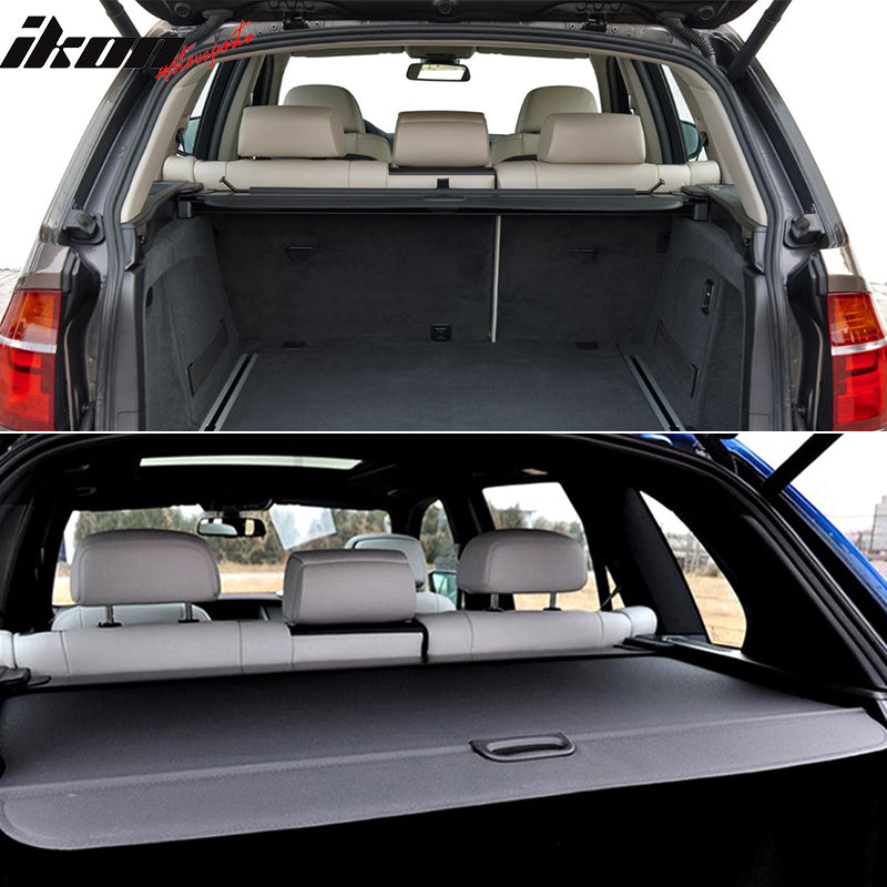 Cargo Cover Compatible With 2007-2013 BMW X5, Grey PU Tonneau