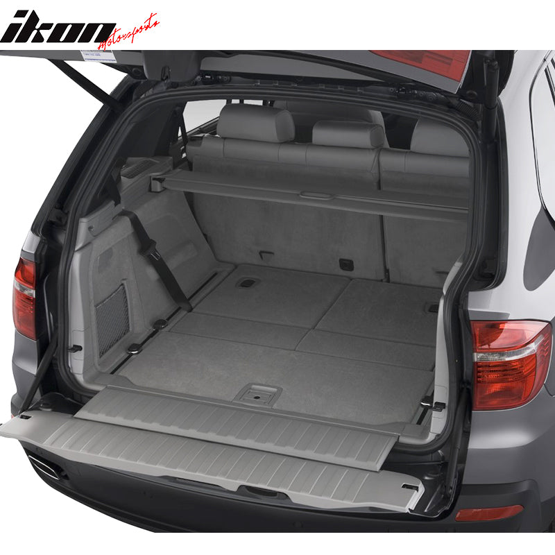 Fits 07-13 BMW X5 Tonneau Cover Grey Rear Cargo Cover Retractable - PU Leather