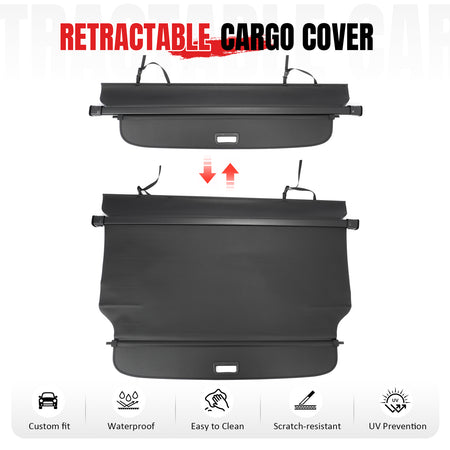 Fits 25-27 Chevy Equinox & Terrain Retractable Cargo Cover Carbon Fiber Texture