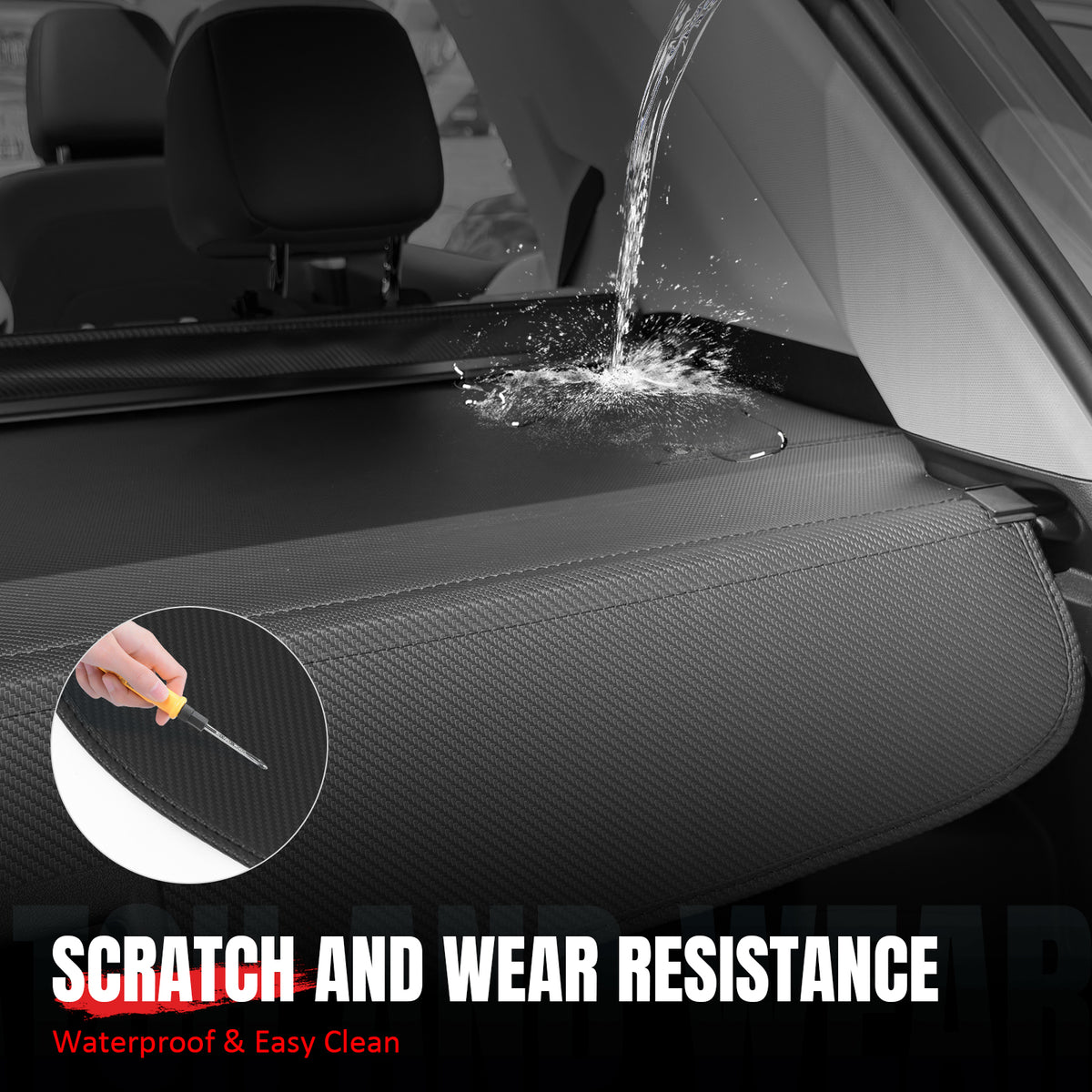 Fits 25-27 Chevy Equinox & Terrain Retractable Cargo Cover Carbon Fiber Texture