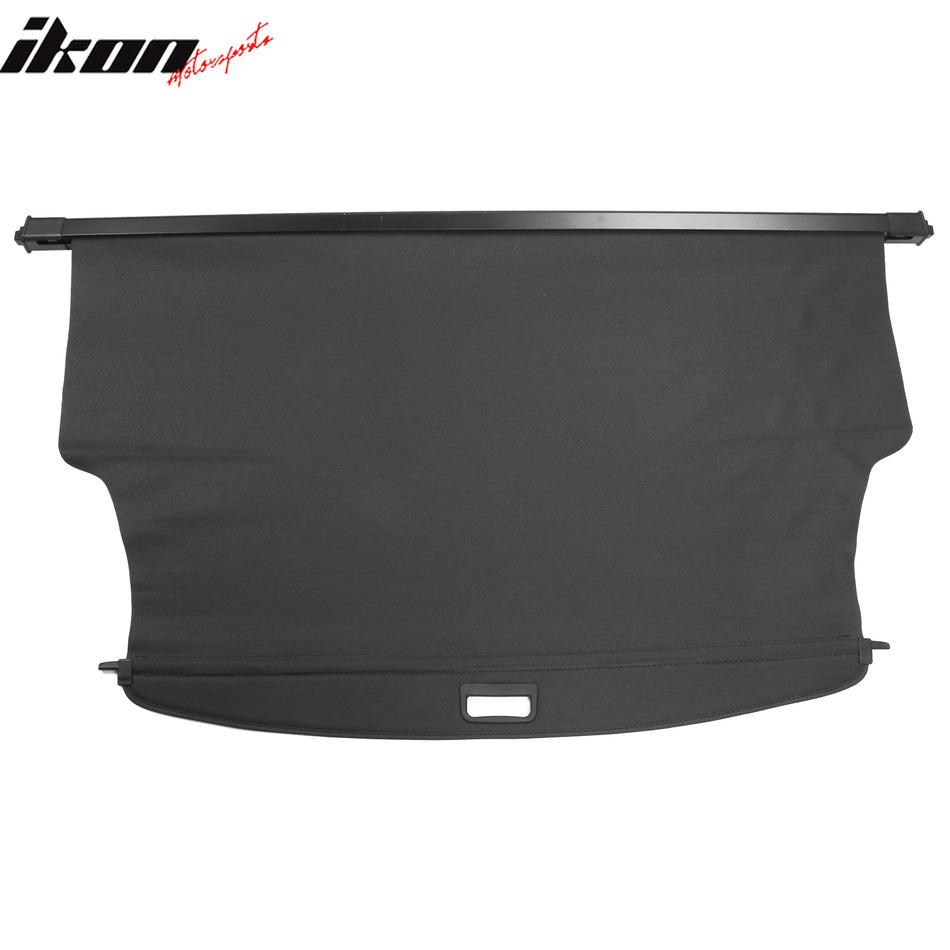 IKON MOTORSPORTS, Cargo Cover Compatible With 2021-2023 Chevy Cadillac GMC, OEM Style PVC & Aluminum Rod Black Security Rear Trunk Cover Security Retractable Shield, 2022 84390976 84390977 84390978