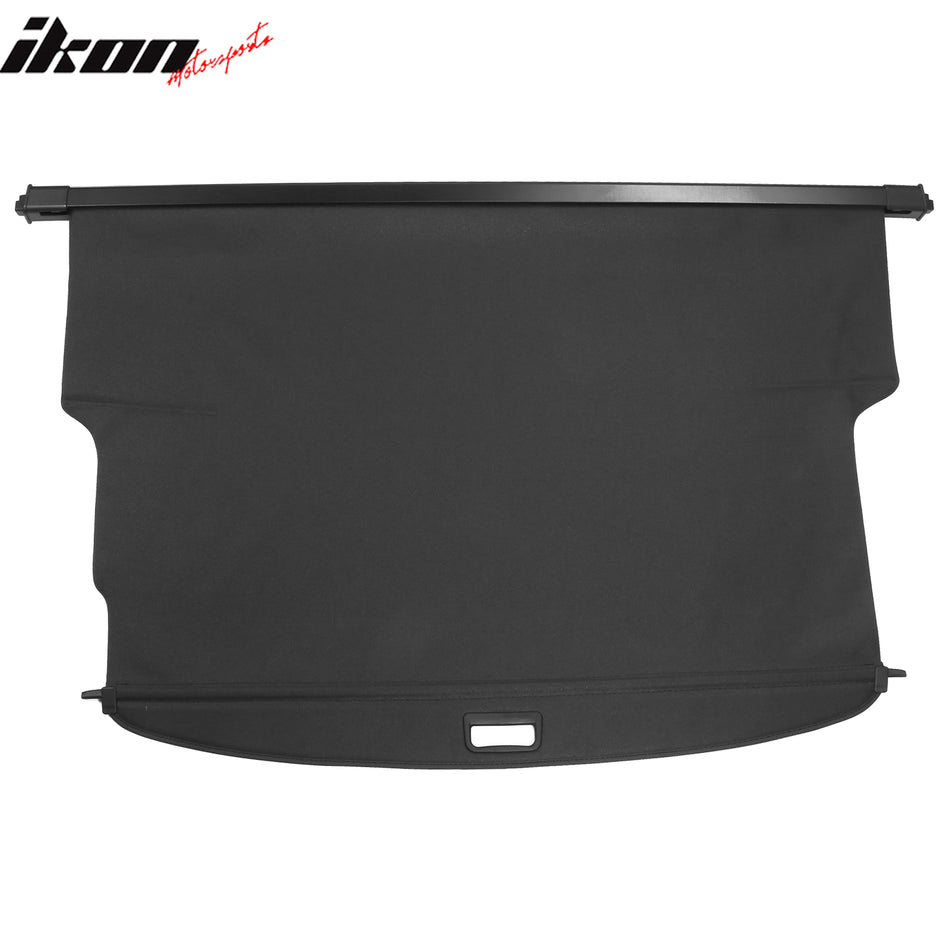IKON MOTORSPORTS, Cargo Cover Compatible With 2018-2023 Chevrolet Traverse All Models, OEM Style PVC & Aluminum Rod Black Security Rear Trunk Cover Security Retractable Shield, 2019