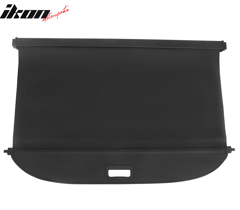 IKON MOTORSPORTS, Rear Cargo Cover Compatible With 2019-2024 Cadillac XT4, Retractable Rear Trunk Security Cargo Cover Luggage Shade Carbon Fiber Print