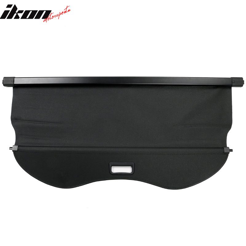 IKON MOTORSPORTS, Cargo Cover Compatible With 2013-2019 Ford Escape All Models, PVC & Aluminum Rod Black Security Rear Trunk Cover Security Retractable Shield, 2014 2015 2016 2017 2018