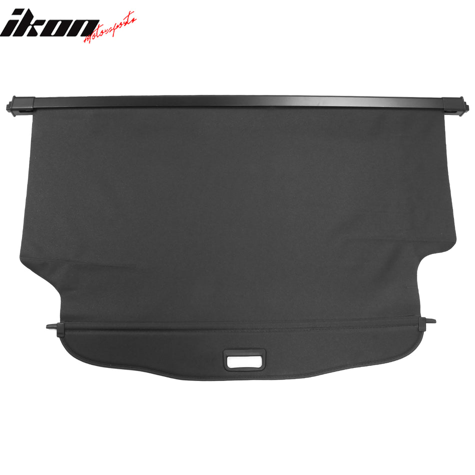 IKON MOTORSPORTS, Cargo Cover Compatible With 2017-2023 GMC Acadia All Models, OEM Style PVC & Aluminum Rod Black Security Rear Trunk Cover Security Retractable Shield, 2018 2019