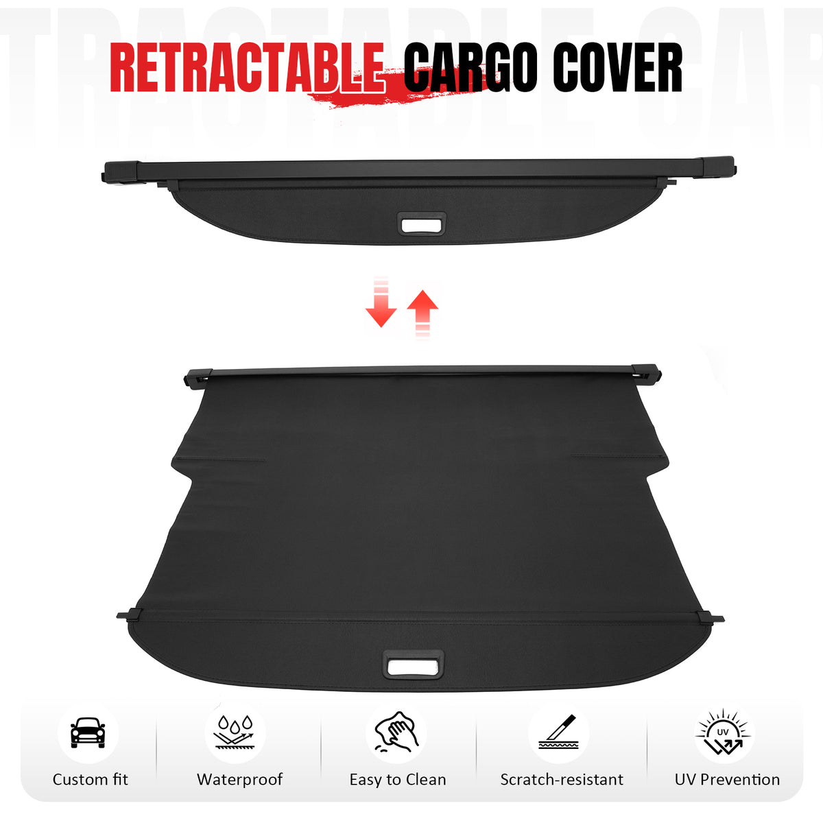 Fits 24-26 Chevrolet Traverse GMC Acadia 25-26 Buick Enclave Cargo Cover Leather