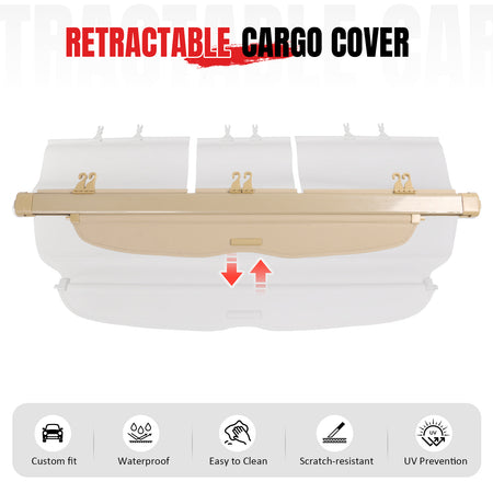 Fits 07-11 Honda CR-V OE Style Retractable Rear Trunk Privacy Cargo Cover Beige