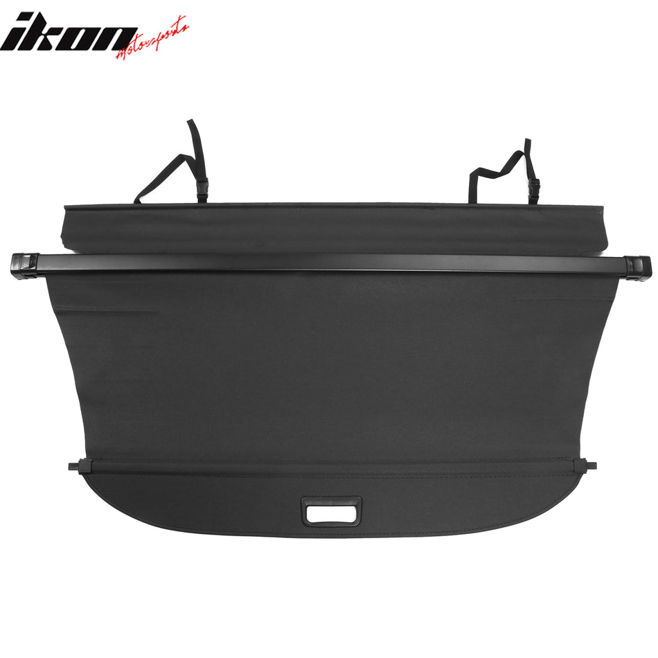 IKON MOTORSPORTS, Cargo Cover Compatible With 2023-2024 Honda CR-V All Models, OEM Style PVC & Aluminum Rod Black Security Rear Trunk Cover Security Retractable Shield 08Z07-3A0-110