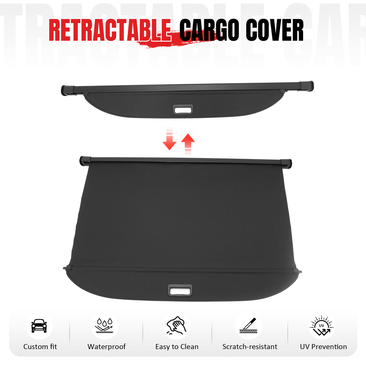 Fits 26 Hyundai Palisade Retractable Rear Trunk Cargo Cover Carbon Fiber Texture