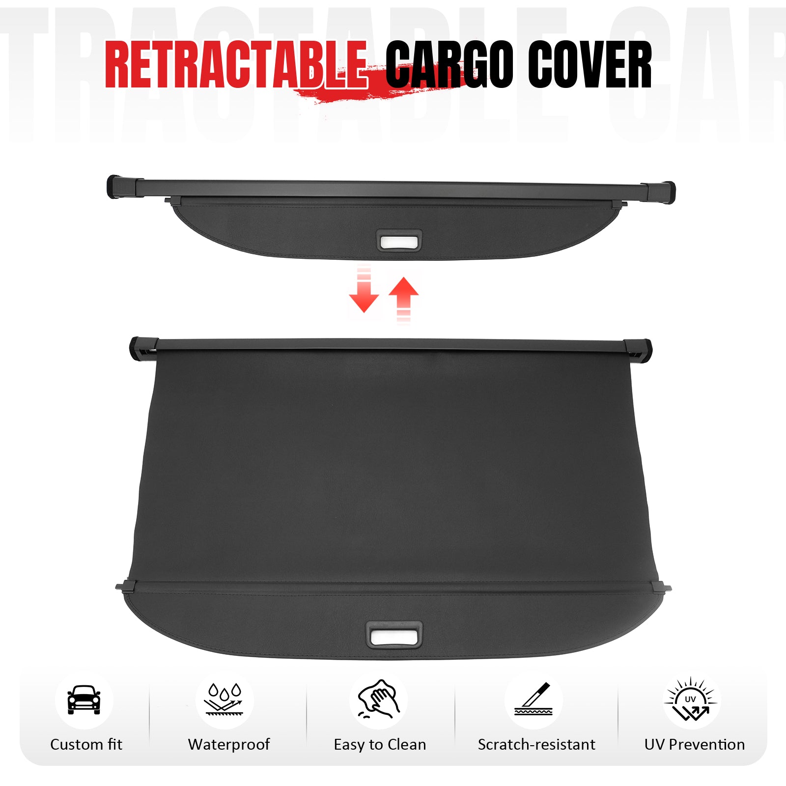 Fits 26 Hyundai Palisade Leather Style Retractable Rear Cargo Cover Trunk Shield