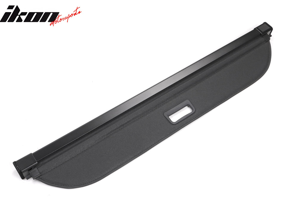 IKON MOTORSPORTS, Cargo Cover Compatible With 2019-2023 INFINITI QX50 All Models, OEM Style PVC & Aluminum Rod Black Security Rear Trunk Cover Security Retractable Shield T99N3-5NA0A T99N3-5NA1A
