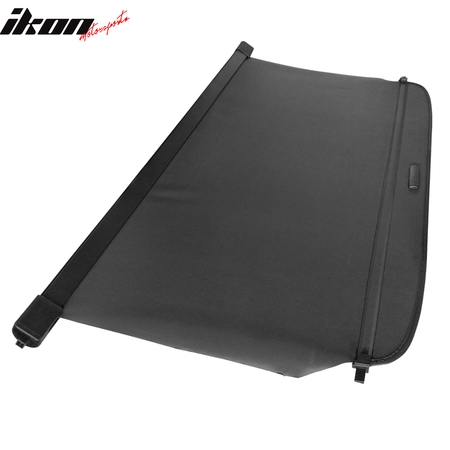 IKON MOTORSPORTS, Cargo Cover Compatible With 2007-2016 Jeep Compass 2007-2017 Patriot, Black Tonneau Cover Retractable, 2008 2009 2010 2011 2012 2013 2014 2015 2016