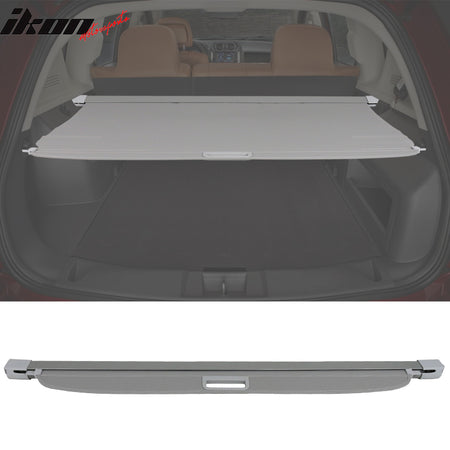 IKON MOTORSPORTS, Cargo Cover Compatible With 2007-2017 Jeep Compass & Patrior, Security Tonneau Cover Retractable, 2008 2009 2010 2011 2012 2013 2014 2015 2016