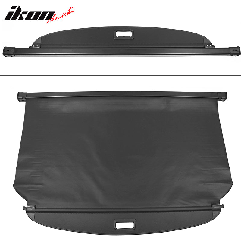 IKON MOTORSPORTS, Cargo Cover Compatible With 2021-2023 Kia Sorento, Retractable Waterproof Security Shade Shield Tonneau Cover Luggage Privacy Screen Vinly + Aluminum Rod