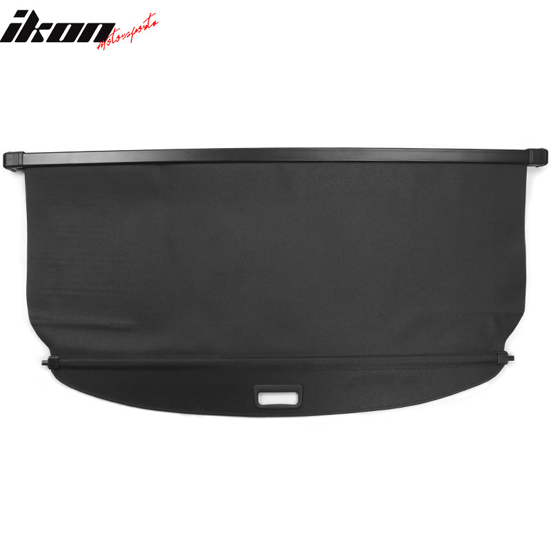 IKON MOTORSPORTS, Cargo Cover Compatible With 2017-2022 Kia Niro All Models, PVC & Aluminum Rod Black Security Rear Trunk Cover Security Retractable Shield, 2014 2015 2016 2017 2018