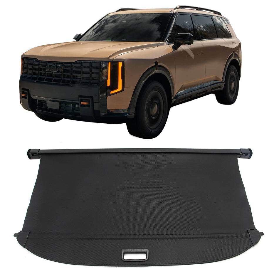 Fit 2027 Kia Telluride Rear Retractable Cargo Cover Carbon Fiber Style