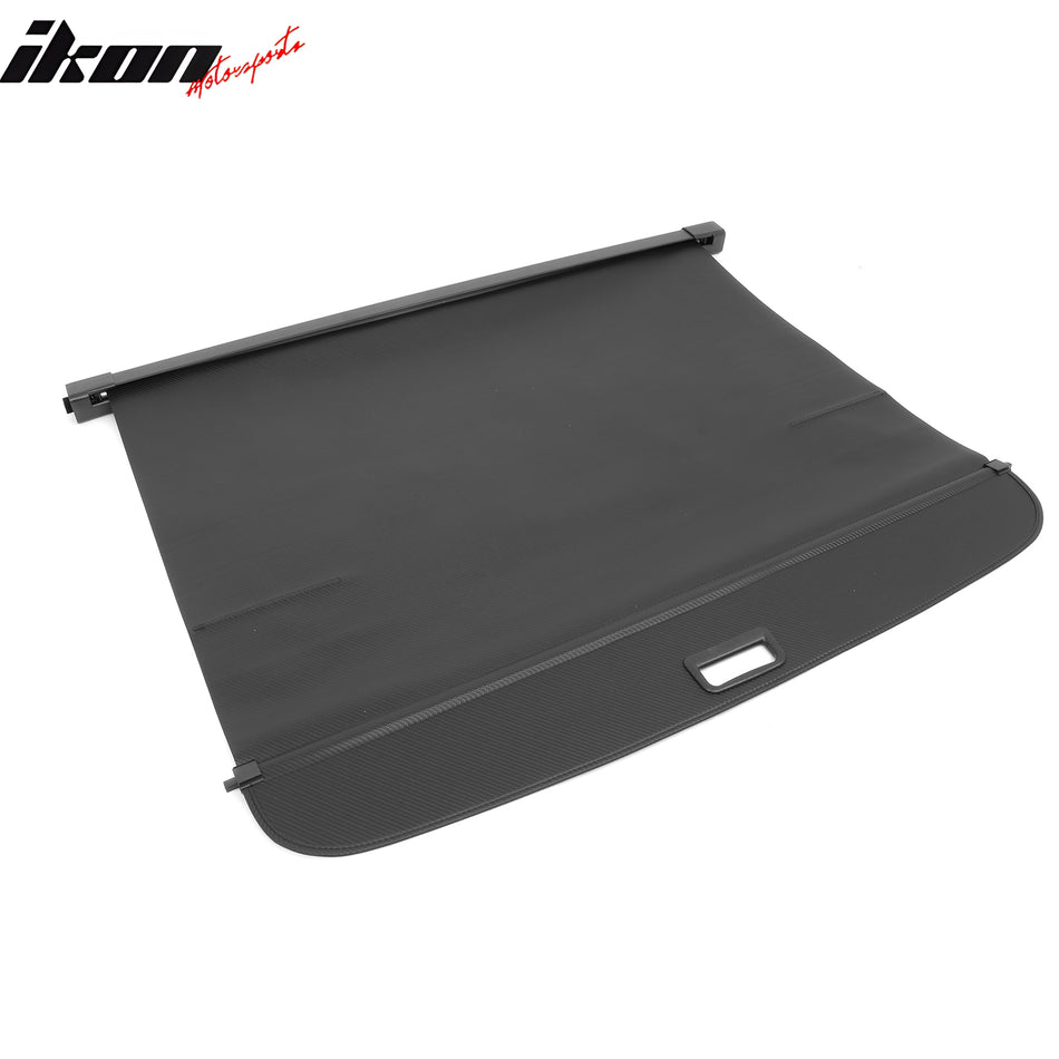 IKON MOTORSPORTS, Rear Cargo Cover Compatible With 2024 Lincoln Nautilus, Retractable Rear Trunk Security Cargo Cover Luggage Shade Carbon Fiber Print