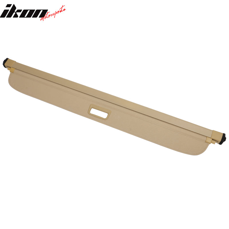 Cargo Cover Compatible With 2006-2011 Benz ML Class W164, Beige Vinly + Aluminum Rod Tonneau Cover Retractable By IKON MOTORSPORTS, 2007 2008 2009 2010 2011 2012