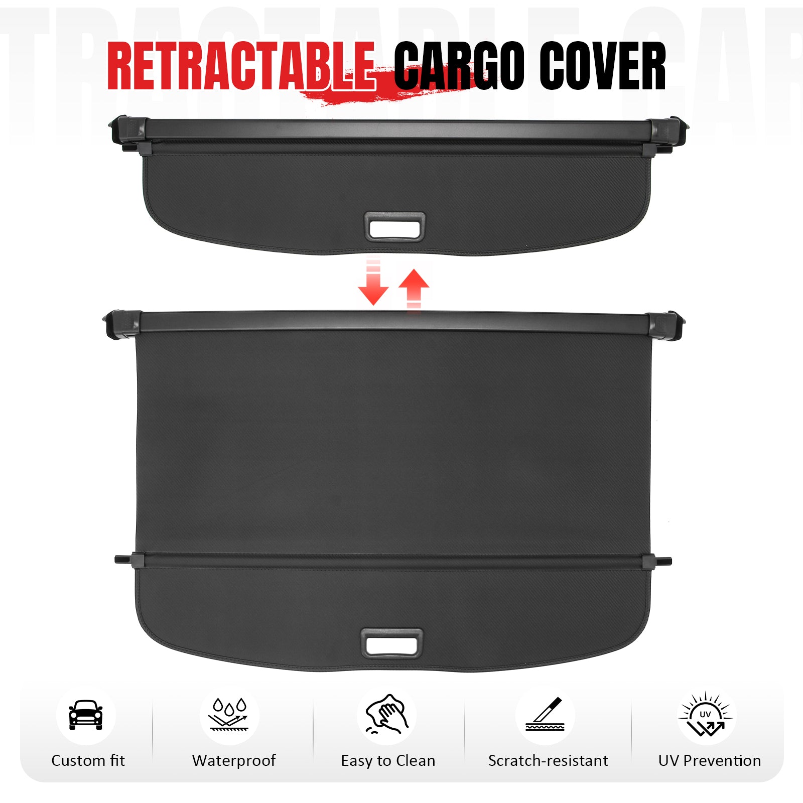 Fits 2026 Mazda CX-5 Retractable Rear Trunk Cargo Cover Carbon Fiber Texture