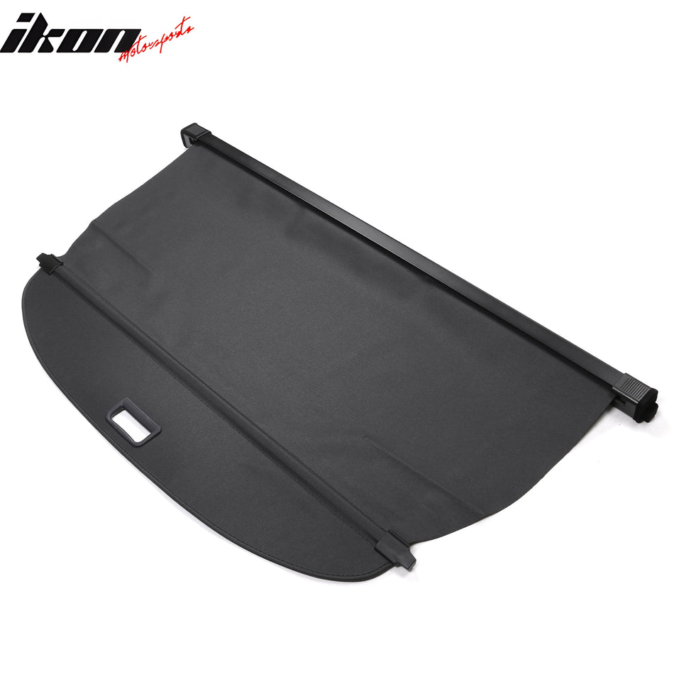 IKON MOTORSPORTS, Cargo Cover Compatible With 2021-2024 Nissan Rogue All Models, PVC & Aluminum Rod Black Security Rear Trunk Cover Security Retractable Shield, 2016 2017 2018