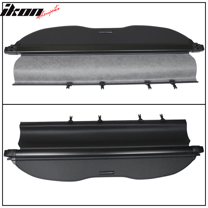 IKON MOTORSPORTS, Cargo Cover Compatible With 2019-2024 Subaru Forester, Black Luggage Carrier Rear Trunk Security Cover