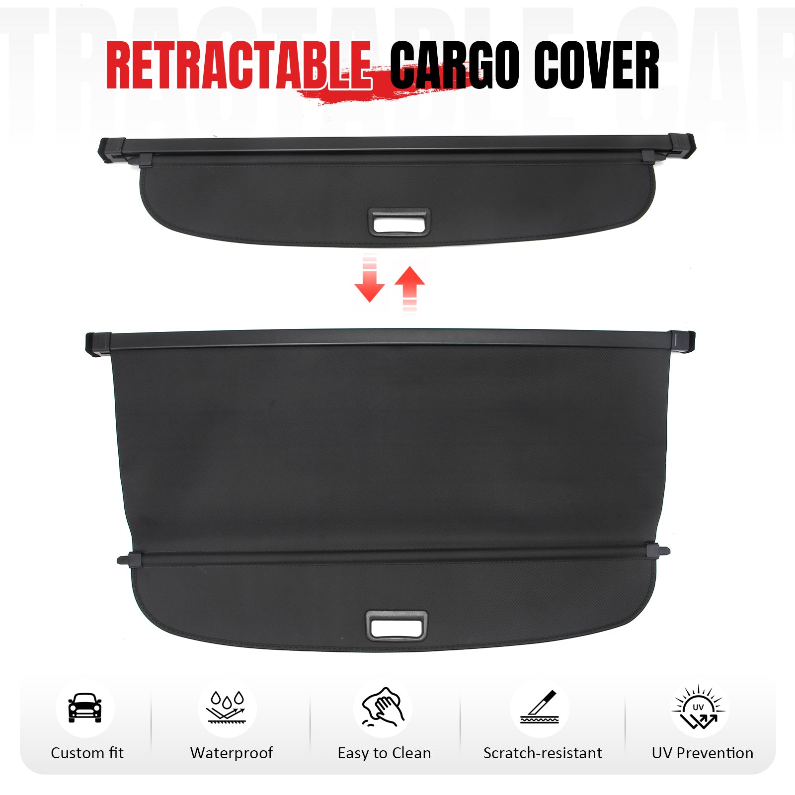 Fits 2026 Subaru Trailseeker Retractable Trunk Cargo Cover Carbon Fiber Style