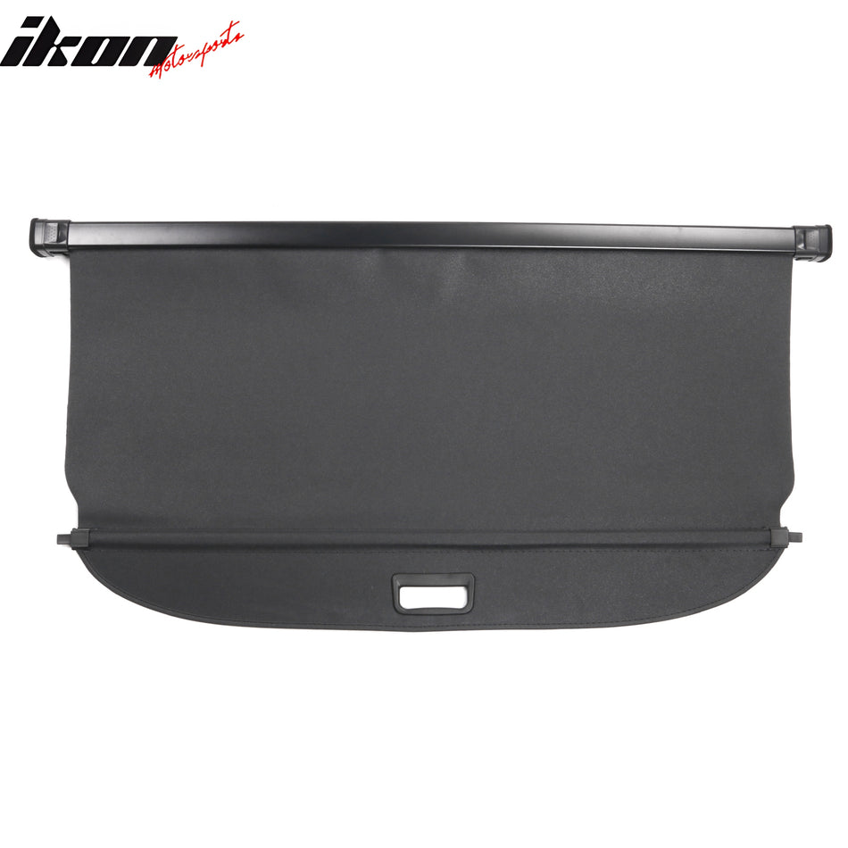 IKON MOTORSPORTS, Cargo Cover Compatible With 2022-2024 Toyota Corolla Cross 4-Door, PVC & Aluminum Rod Black Security Rear Trunk Cover Security Retractable Shield